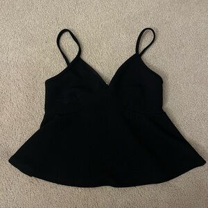 Caution to the wind black flowy tank